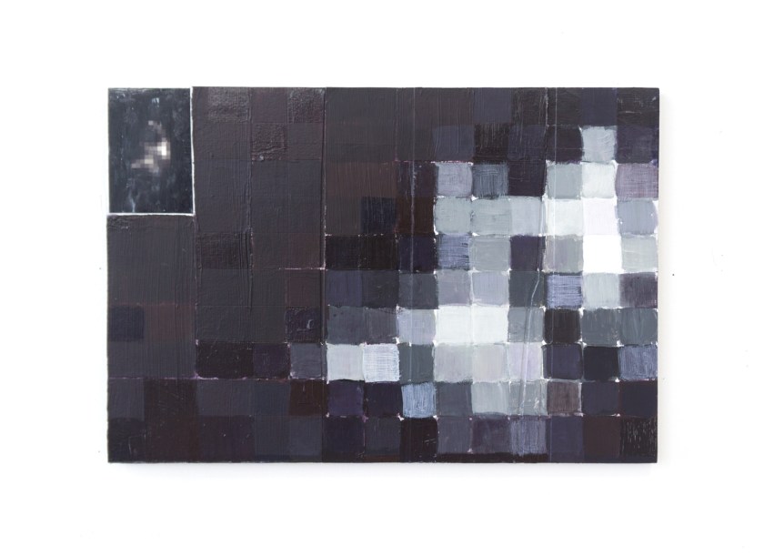 Asteroid II, 10 1/4 x 15 in, Acrylic and Collage on Plywood, 2017